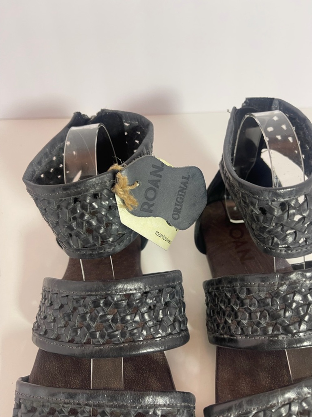 Roan by Bed Stu Clio Black Braided leather Sandals woman’s size 9/40 - Picture 2 of 8